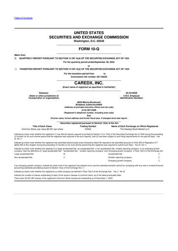 Thumbnail CareDx 10-Q Quarterly Report FY2022 