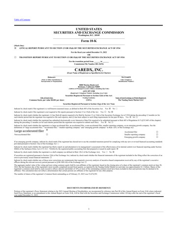 Vorschaubild CareDx 10-K Jahresbericht 2022