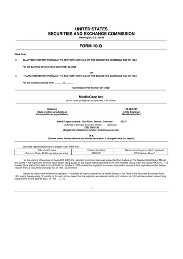 Thumbnail ModivCare 10-Q Quarterly Report FY2025 