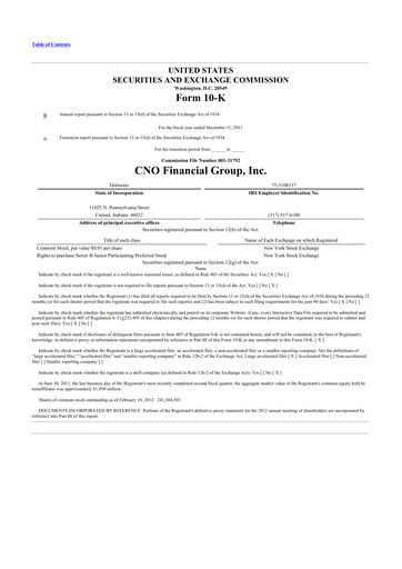 Thumbnail CNO Financial Group
 10-K Annual Report 2011