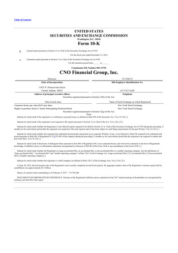 Thumbnail CNO Financial Group
 10-K Annual Report 2016