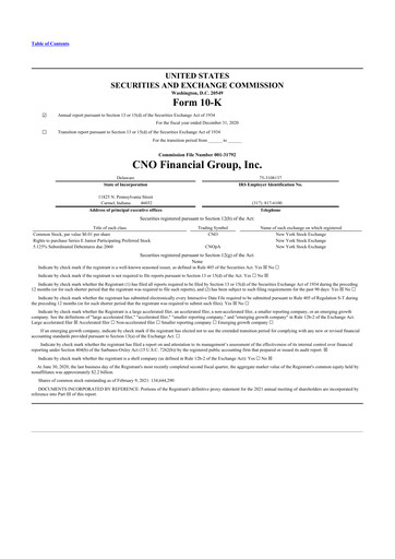 Thumbnail CNO Financial Group
 10-K Annual Report 2020