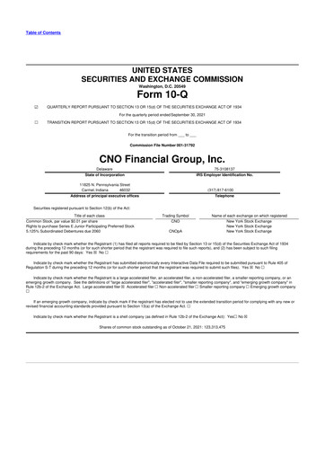 Thumbnail CNO Financial Group
 10-Q Quarterly Report FY2021 