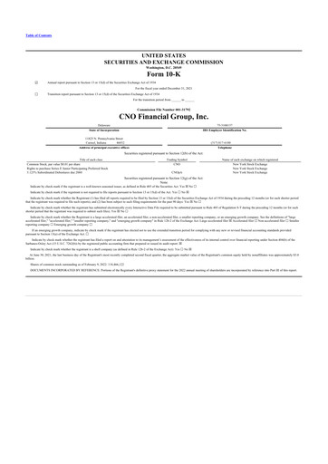 Thumbnail CNO Financial Group
 10-K Annual Report 2021