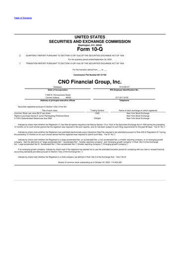 Thumbnail CNO Financial Group
 10-Q Quarterly Report FY2022 