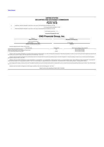 Thumbnail CNO Financial Group
 10-Q Quarterly Report FY2023 
