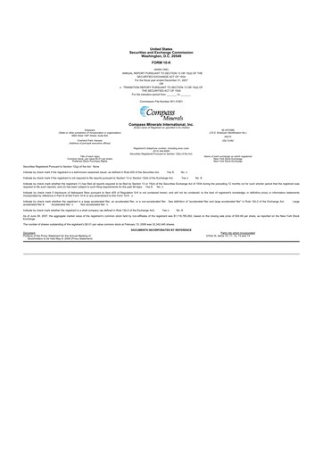 Thumbnail Compass Minerals 10-K Annual Report 