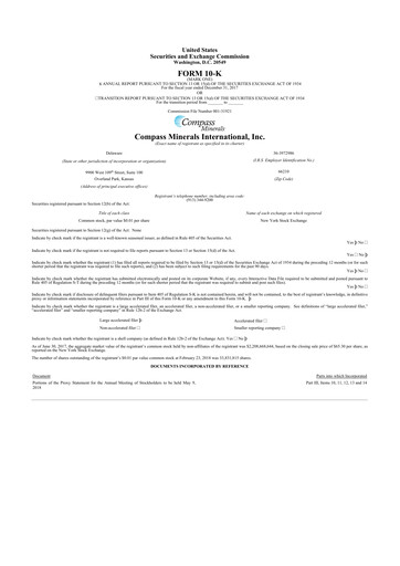 Thumbnail Compass Minerals 10-K Annual Report 2017