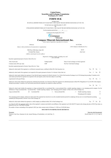 Thumbnail Compass Minerals 10-K Annual Report 2019