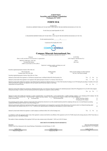 Thumbnail Compass Minerals 10-K Annual Report 2022
