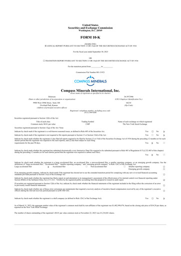 Thumbnail Compass Minerals 10-K Annual Report 2023