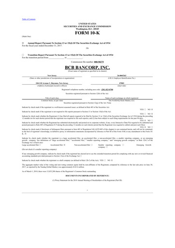 Thumbnail BCB Bancorp 10-K Annual Report 2017