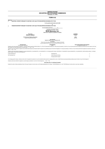 Thumbnail BCB Bancorp 10-Q Quarterly Report FY2020 