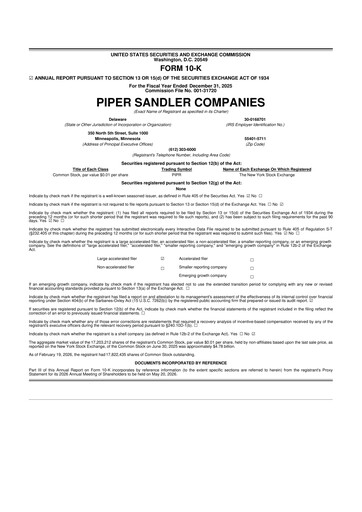 Thumbnail Piper Sandler
 10-K Annual Report 2025