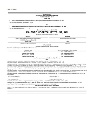 Thumbnail Ashford Hospitality Trust 10-K Annual Report 2013