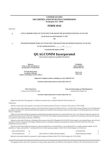 Thumbnail QUALCOMM 10-K Annual Report 2015