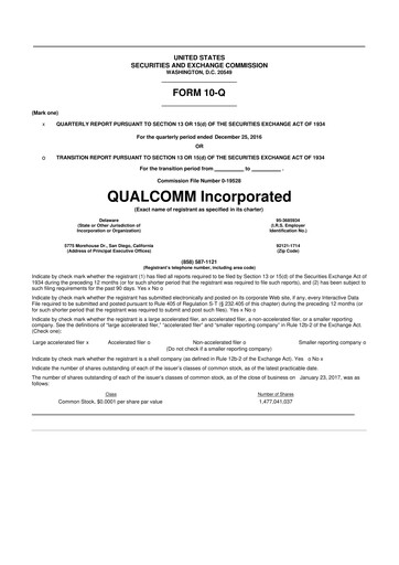 Thumbnail QUALCOMM 10-Q Quarterly Report FY2017 