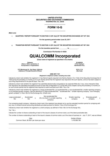 Thumbnail QUALCOMM 10-Q Quarterly Report FY2017 