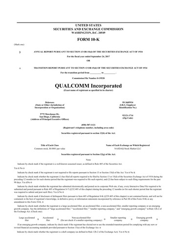 Thumbnail QUALCOMM 10-K Annual Report 2017