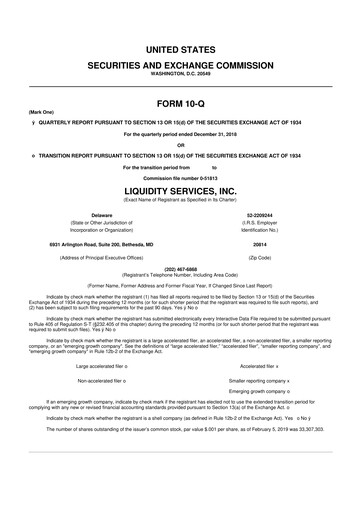 Thumbnail Liquidity Services
 10-Q Quarterly Report FY2019 