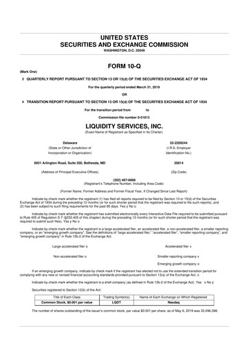 Thumbnail Liquidity Services
 10-Q Quarterly Report FY2019 