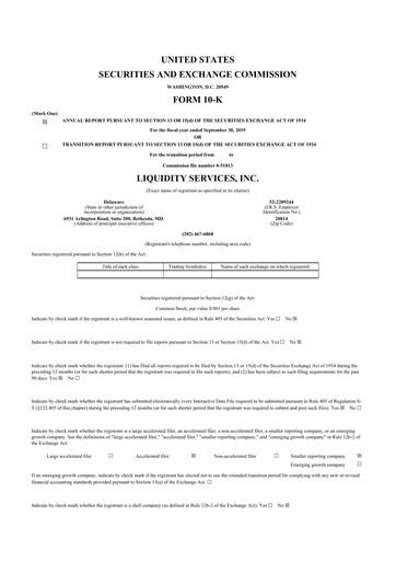 Thumbnail Liquidity Services
 10-K Annual Report 2019