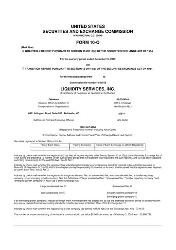 Thumbnail Liquidity Services
 10-Q Quarterly Report FY2020 