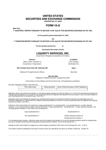 Thumbnail Liquidity Services
 10-Q Quarterly Report FY2020 