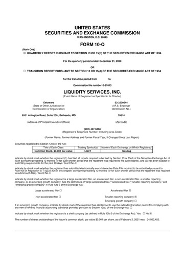 Thumbnail Liquidity Services
 10-Q Quarterly Report FY2021 