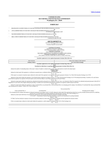 Thumbnail ArcelorMittal 20-F Annual Report 2017