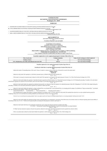 Thumbnail ArcelorMittal 20-F Annual Report 2021