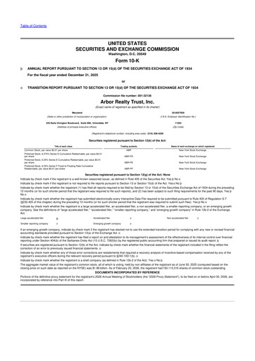 Thumbnail Arbor Realty Trust
 10-K Annual Report 2025