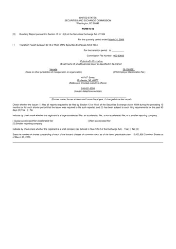 Vorschaubild OptimizeRx 10-Q Quartalsbericht  
