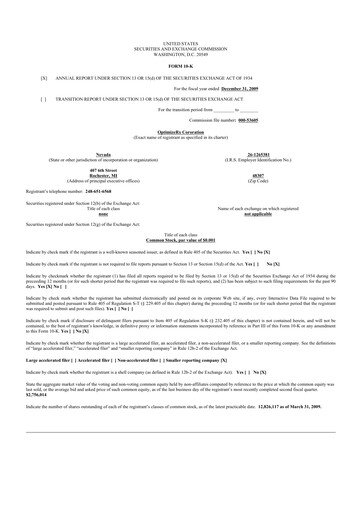 Thumbnail OptimizeRx 10-K Annual Report 