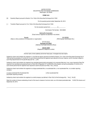 Vorschaubild OptimizeRx 10-Q Quartalsbericht  