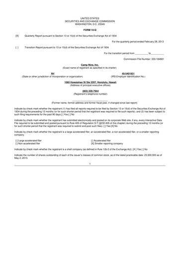 Miniature Relmada Therapeutics 10-Q Rapport trimestriel 2013 