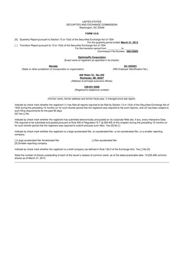 Vorschaubild OptimizeRx 10-Q Quartalsbericht 2013 