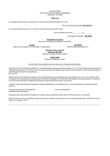 Vorschaubild OptimizeRx 10-Q Quartalsbericht 2014 