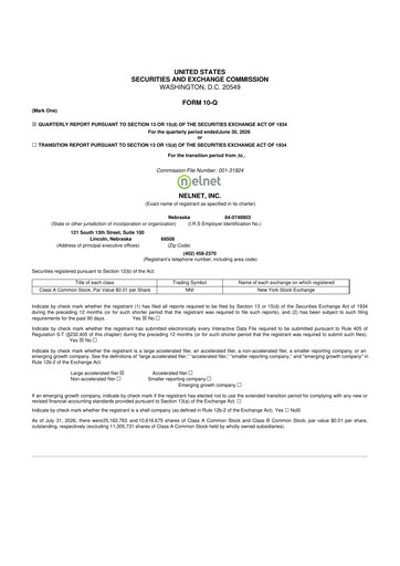 Thumbnail Nelnet 10-Q Quarterly Report FY2026 