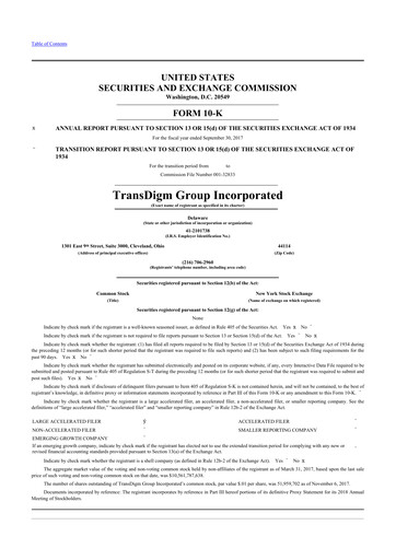 Thumbnail TransDigm Group 10-K Annual Report 2017