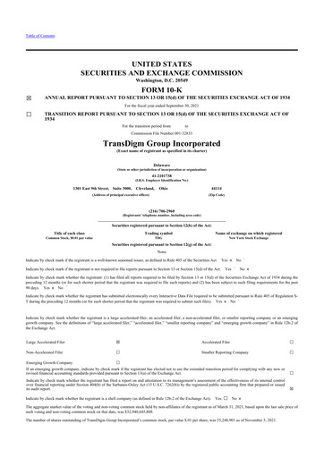 Thumbnail TransDigm Group 10-K Annual Report 2021