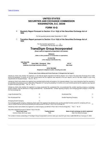 Thumbnail TransDigm Group 10-Q Quarterly Report FY2023 