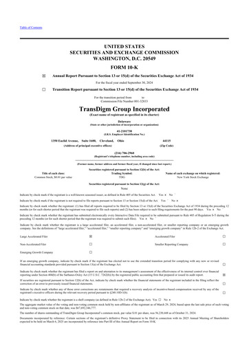 Thumbnail TransDigm Group 10-K Annual Report 2024