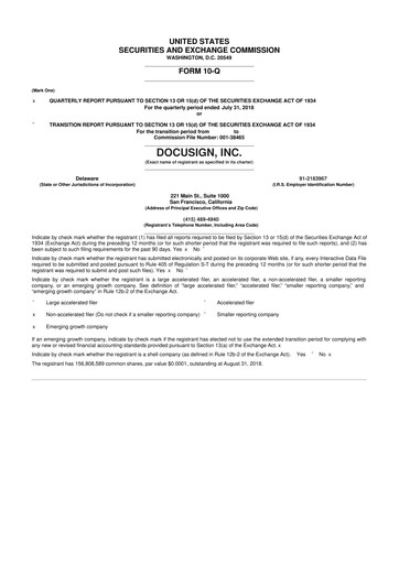 Miniature DocuSign 10-Q Rapport trimestriel 2019 