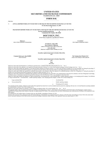 Thumbnail DocuSign 10-K Annual Report 2019