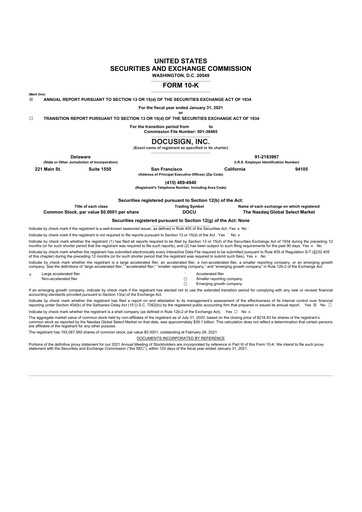 Thumbnail DocuSign 10-K Annual Report 2021