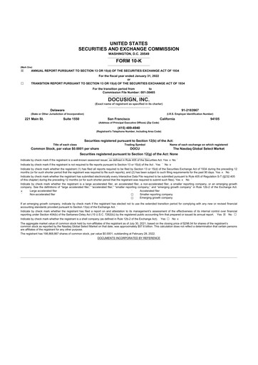 Thumbnail DocuSign 10-K Annual Report 2022