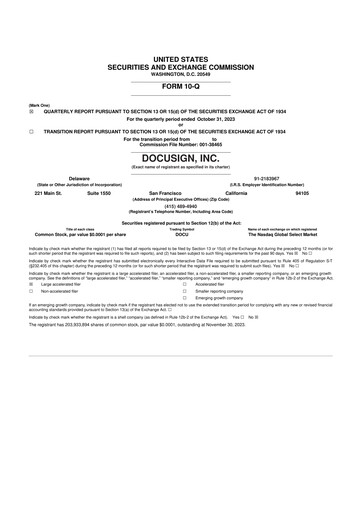 Miniature DocuSign 10-Q Rapport trimestriel 2024 