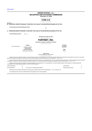 Thumbnail Fortinet 10-Q Quarterly Report FY 