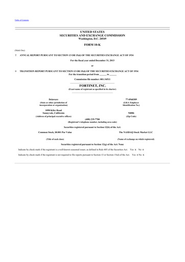 Thumbnail Fortinet 10-K Annual Report 2013